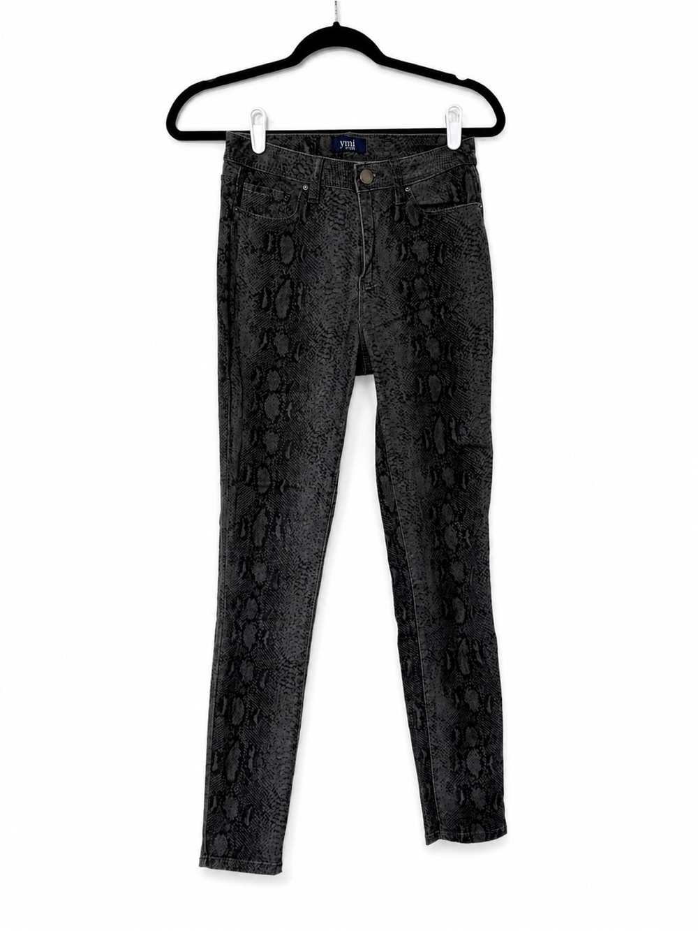 YMI Black Snake-Print Skinny Jeans
